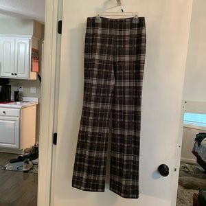 Grey/blue/green plaid dress pants
